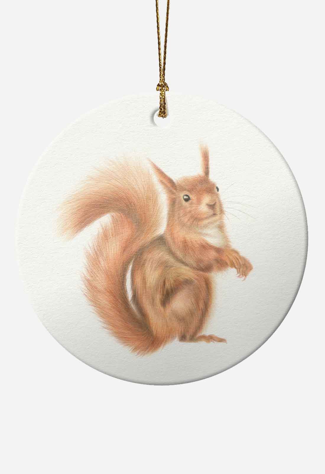 Image 1 for Red Squirrel Ceramic Bauble